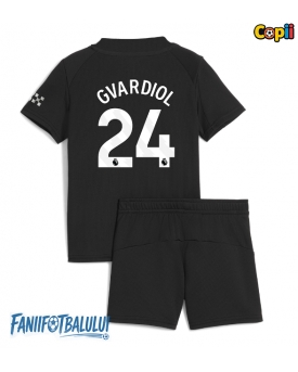 Manchester City Josko Gvardiol #24 Echipament de Fotbal Replică 2025-26 Copii Deplasare (+ Șorturi)